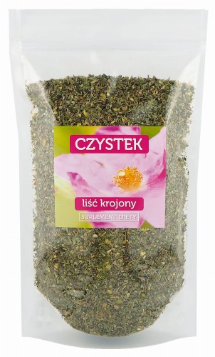 czystek turecki, cistus incanus, krojony liść w opakowaniu