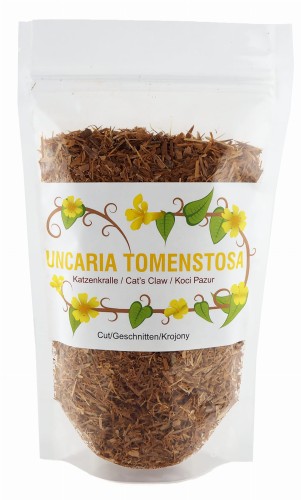 Cat's clow, Uncaria tomentosa, cut bark in the package