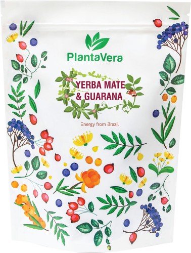 Yerba mate i guarana, Ilex paraguariensis i Paullinia guarana, liście i nasiona w opakowaniu