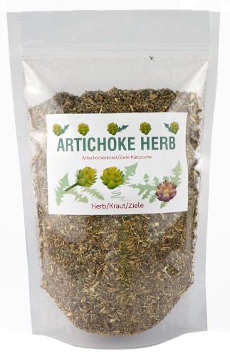 Artichoke, cynara scolymus, chopped herb in the package