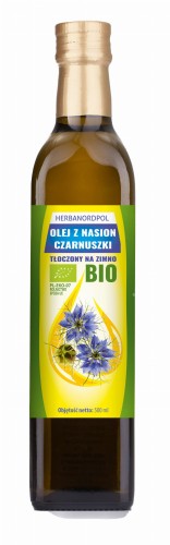 Olej z BIO Czarnuszki egipskiej, Nigella sativa, olej zimnotłoczony, olej