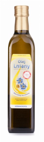 olej lniany, Linum usitatissimum, olej, zimnotłoczony, olej